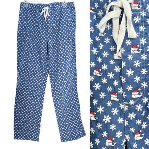 Vineyard Vines Men’s Santa Whale Snowflake Lounge PJ Pants Blue, Size Medium